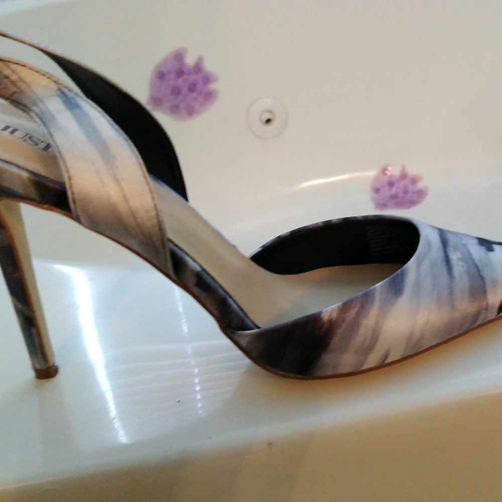 Blue & Black Sling back heels size 10